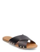 Pcvuma Leather Sandal Flade Sandaler Black Pieces