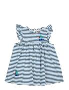 Blue Stripes Ruffle Dress Dresses & Skirts Dresses Casual Dresses Short-sleeved Casual Dresses Navy Bobo Choses
