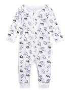 Nbmnightsuit Zip Dino Noos Pyjamas Sie Jumpsuit White Name It