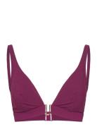 Glow Bikini Wirefree Plunge T-Shirt Bra Swimwear Bikinis Bikini Tops Triangle Bikinitops Burgundy Chantelle Beach