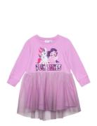 Nmfjane Mlp Ls Tulle Swe Dress Unb Cplg Dresses & Skirts Dresses Casual Dresses Long-sleeved Casual Dresses Pink Name It