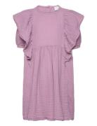 Dress Loose Big Frill Doublewe Dresses & Skirts Dresses Casual Dresses Short-sleeved Casual Dresses Purple Lindex