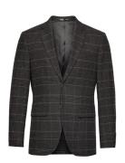 Slhslim-Eli Check Wool Blz B Noos Suits & Blazers Blazers Single Breasted Blazers Grey Selected Homme