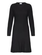 Visachin New L/S Skater Knit Dress/Su Dresses Knitted Dresses Black Vila