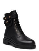 Cammie Burnished Leather Boot Shoes Boots Ankle Boots Laced Boots Black Lauren Ralph Lauren