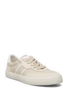 Court Leather &Amp; Canvas Trainer Low-top Sneakers Cream Polo Ralph Lauren
