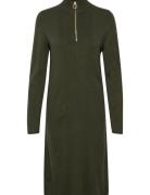 Crdela Knit Dress - Mollie Fit Dresses Knitted Dresses Khaki Green Cream