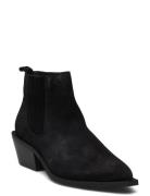 Biamona Western Boot Low Chelsea Suede Shoes Chelsea Boots Black Bianco