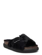 Sl Katy Synt Fur Black Shoes Mules & Slip-ins Flat Mules Black Scholl