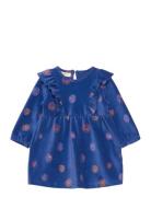 Sgbeleanor Velvet Flower Dress Dresses & Skirts Dresses Baby Dresses Long-sleeved Baby Dresses Blue Soft Gallery