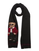 Wool Blend-Holiday Bear Scarf Accessories Scarves Winter Scarves Black Polo Ralph Lauren