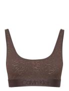 Unlined Bralette Lingerie Bras & Tops Soft Bras Tank Top Bras Brown Calvin Klein