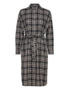 Tjw Check Below Knee Shirt Dress Dresses Shirt Dresses Black Tommy Jeans