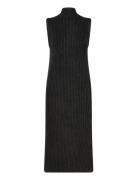 Washed Long Sweater Dress Knælang Kjole Black Calvin Klein Jeans