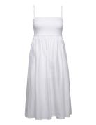 Bandeau Midi Dress Knælang Kjole White Gina Tricot