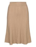 Knit Flared Mini Skirt Knælang Nederdel Beige REMAIN Birger Christensen