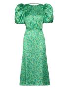 Midi Puff Sleeve Dress Dresses Evening Dresses Green ROTATE Birger Christensen