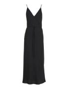 Recycled Cdc Midi Slip Dress Knælang Kjole Black Calvin Klein