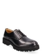 Lightweight Derby - Grained Leather Shoes Business Laced Shoes Black S.T. VALENTIN