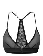 Mesh Back Satin Triangle Bralette Lingerie Bras & Tops Soft Bras Bralette Black Understatement Underwear