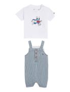 Baby Striped Dungaree Set Sets Sets With Short-sleeved T-shirt Multi/patterned Tommy Hilfiger