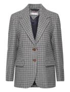 Over D Wool Check Sb Blazer Blazers Single Breasted Blazers Black Tommy Hilfiger