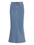 Larence Denim Maxi Skirt Knælang Nederdel Blue Bardot