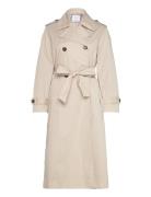 Double-Breasted Trench Coat Trenchcoat Frakke Cream Mango