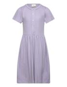 Dress Ss Pointelle Dresses & Skirts Dresses Casual Dresses Short-sleeved Casual Dresses Purple En Fant