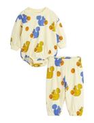 Squirrels Aop Baby Kit Sets Sets With Body Yellow Mini Rodini