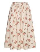 Cara Skirt Vintage Flower Knælang Nederdel Cream Naja Lauf