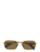 0Pr A51S 58 15N01T Firkantede Solbriller Gold Prada Sunglasses