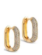 Sparkling Square Hoops 15 Mm Accessories Jewellery Earrings Hoops Gold Enamel Copenhagen