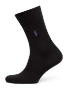 Pony Flat-Knit Trouser Socks Underwear Socks Regular Socks Black Polo Ralph Lauren Underwear
