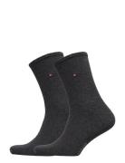 Th Women Sock Casual 2P Underwear Socks Regular Socks Grey Tommy Hilfiger