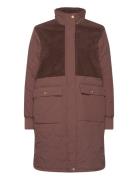 Hollie W Long Quilted Jacket Quiltet Jakke Brown Weather Report