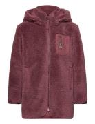 Kognewsascha Sherpa Hood Jacket Cp Otw Outerwear Fleece Outerwear Fleece Jackets Burgundy Kids Only