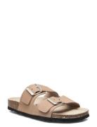 Biaolivia Sandal Suede Flade Sandaler Beige Bianco