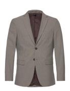 Slhslim-Liam Mini Houndstooth Blz Flex B Suits & Blazers Blazers Single Breasted Blazers Brown Selected Homme