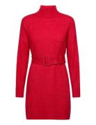 Onlbella Ls Belt Dress Ex Knt Knælang Kjole Red ONLY