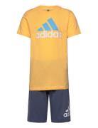 Essentials Logo Tee And Short Set Sets Sets With Short-sleeved T-shirt Orange Adidas Performance