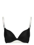 Transparent Back Bra Pp Push Lingerie Bras & Tops Push Up Bras Black Hunkemöller