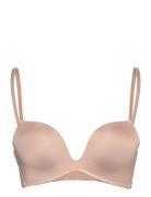 Deep V Pp Push Lingerie Bras & Tops Push Up Bras Beige Hunkemöller