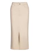 Vmwild Lucky Hr 7/8 Clr Skirt Lcs Knælang Nederdel Cream Vero Moda