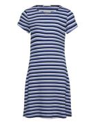 Striped Rib Dress Dresses & Skirts Dresses Casual Dresses Short-sleeved Casual Dresses Blue Tom Tailor