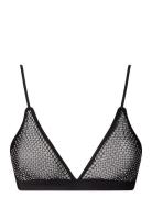 Mesh Triangle Bralette Lingerie Bras & Tops Soft Bras Bralette Black Understatement Underwear