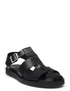 Sandals - Flat - Closed Toe - Op Flade Sandaler Black ANGULUS