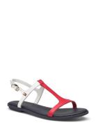 Th Flat Sandal Flade Sandaler Blue Tommy Hilfiger