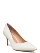 Lanette Lizard-Embossed Leather Pump Shoes Heels Pumps Classic Cream Lauren Ralph Lauren