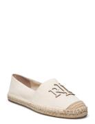 Cameryn Iii Canvas & Leather Espadrille Espadrillos Flade Sandal Beige Lauren Ralph Lauren